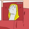 Reparerar en skinnsoffa