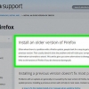 Återställ en äldre version av firefox bowser