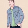 Iklädd jeansjacka