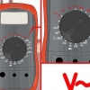 Använder en voltmeter