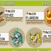 Eevee utvecklas till pokémon