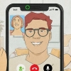 Flörta med en kille i ett videosamtal