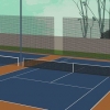 Spelar tennis