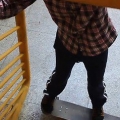 Gör ett skjut det på en skateboard