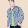 Iklädd jeansjacka