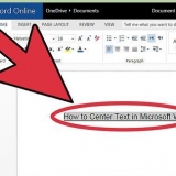 Centrera text i microsoft word