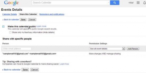 Dela din google-kalender