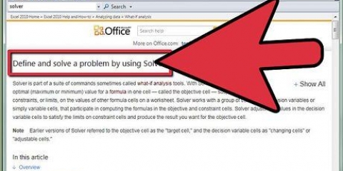 Använder solver i microsoft excel