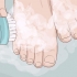Använda en exfolierande fotpeeling