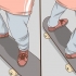 Stående på en skateboard